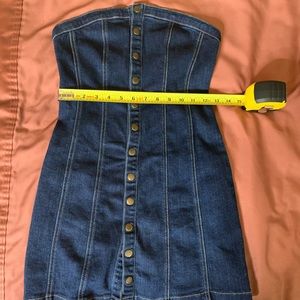 Mini snap up jean dress
